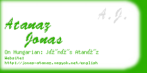 atanaz jonas business card